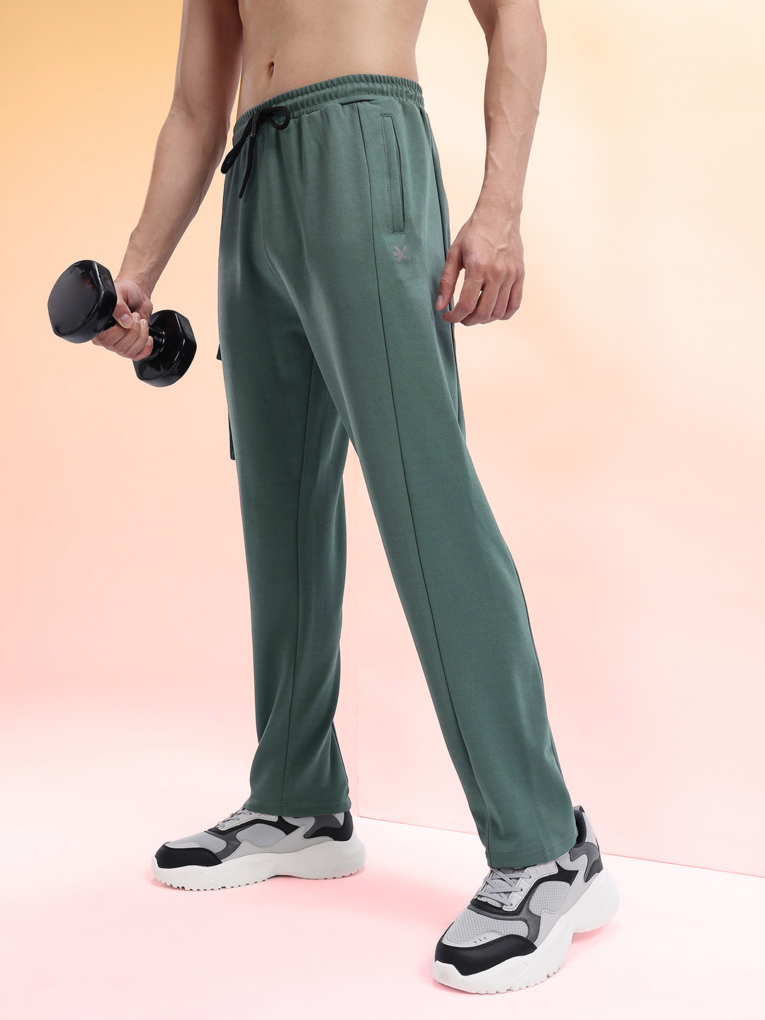 HRX by Hrithik Roshan Men Solid Regular Fit Track Pants with Drawstrings
