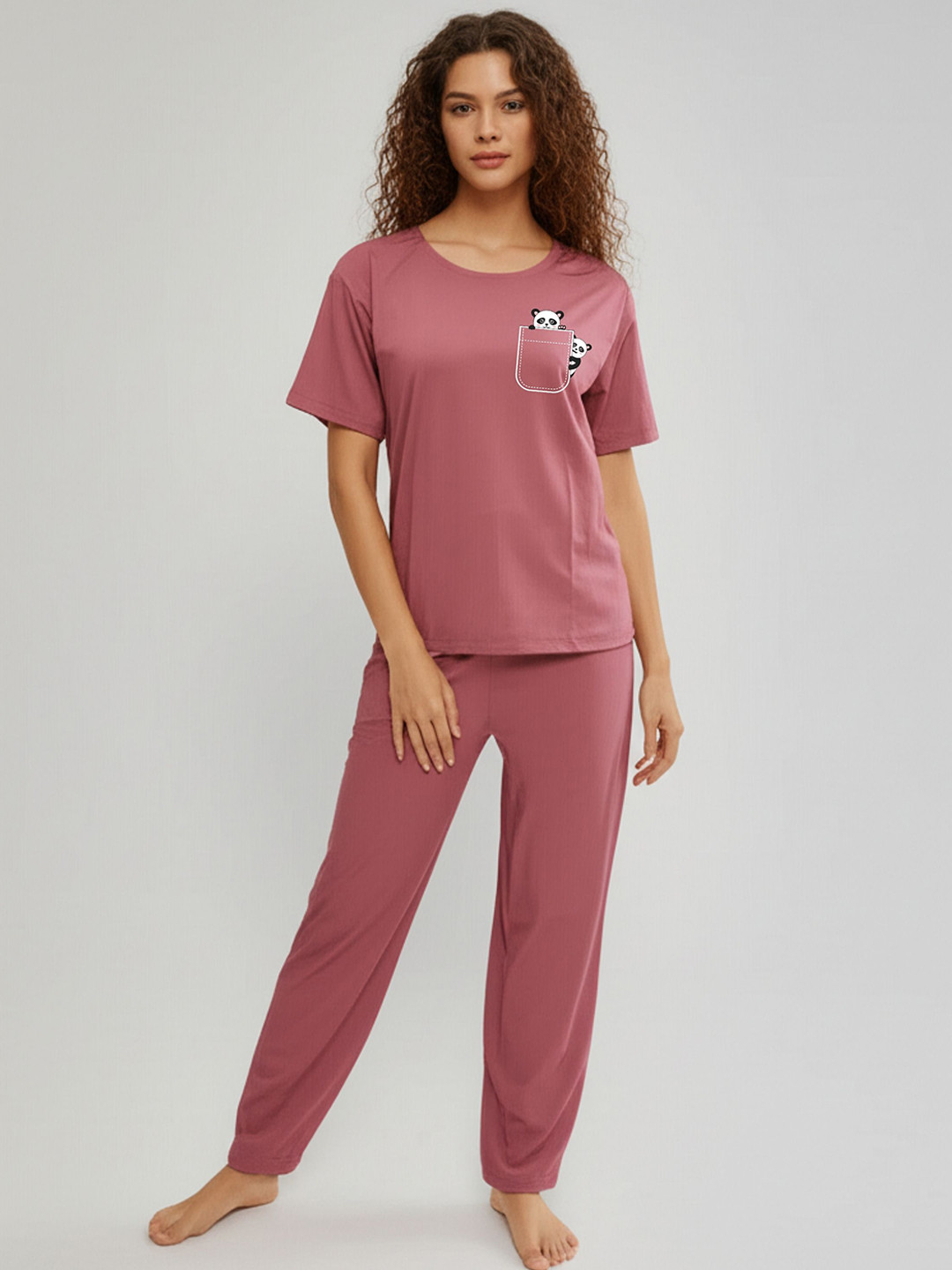 Fasense Graphic Printed Short Sleeves T-shirt With Pyjama
