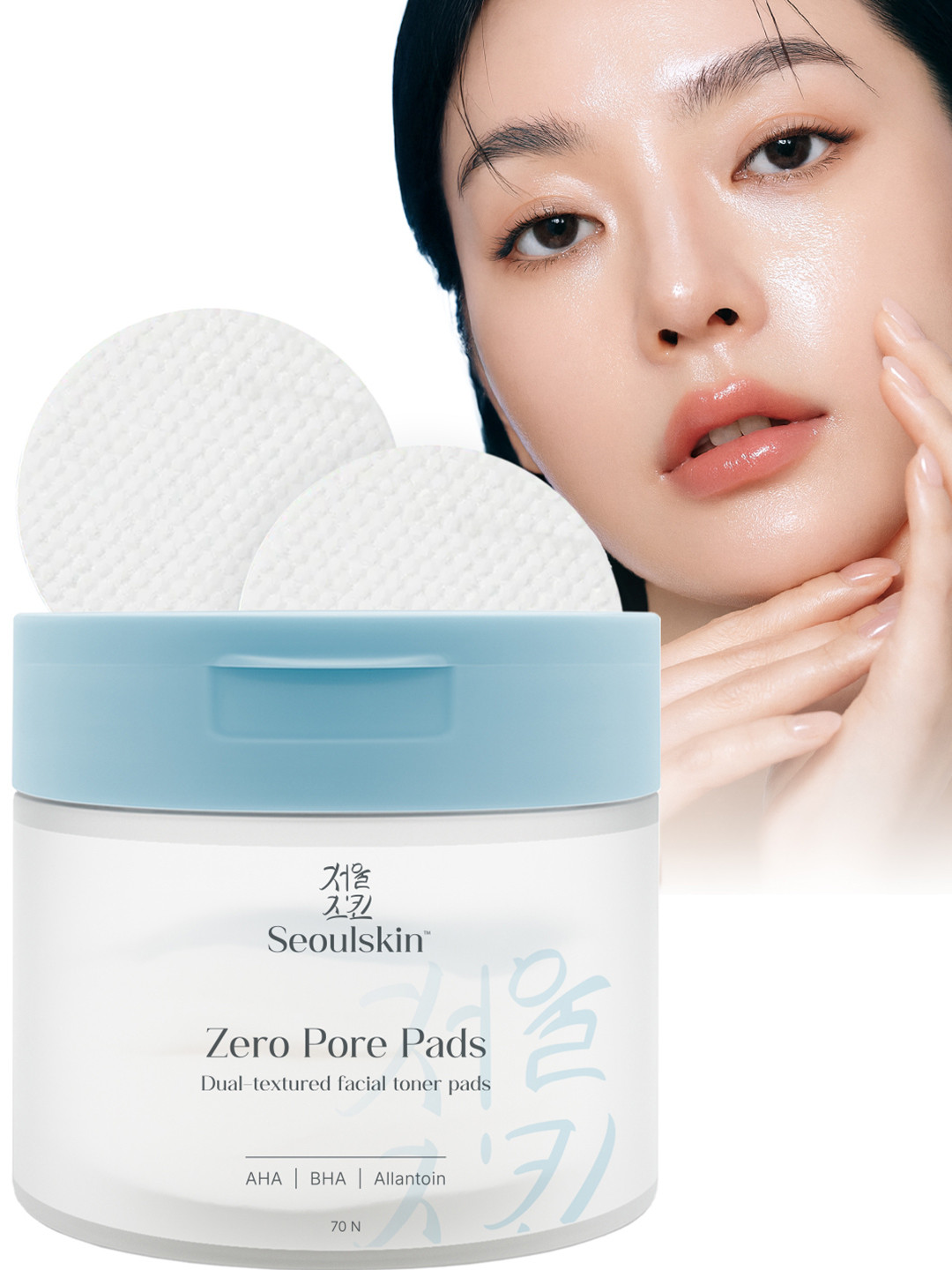 SEOULSKIN Zero Pore Dual textured Toner Pads With Allantoin - 70 Pcs