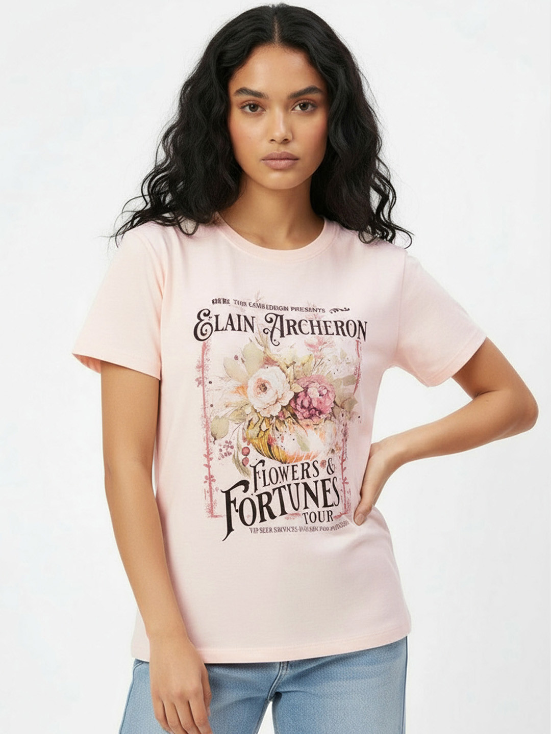 DressBerry Flower Fantasy Printed Relaxed Tee