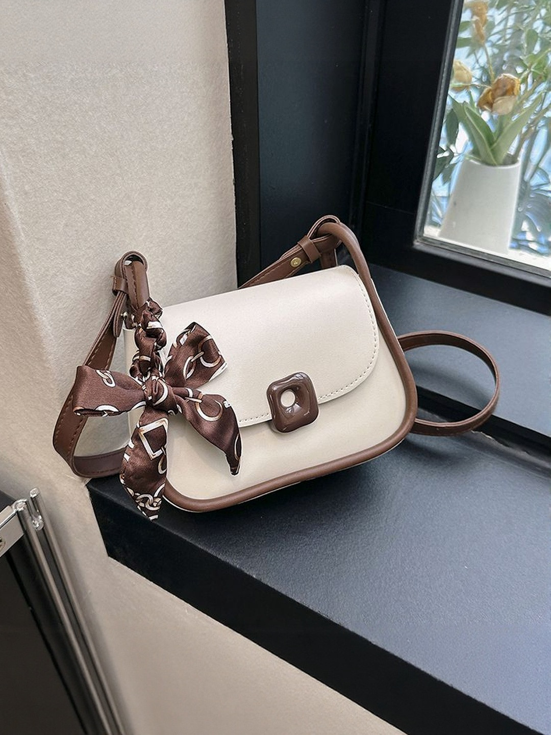CORSICA Beige PU Satchel Structured Handheld Handbags