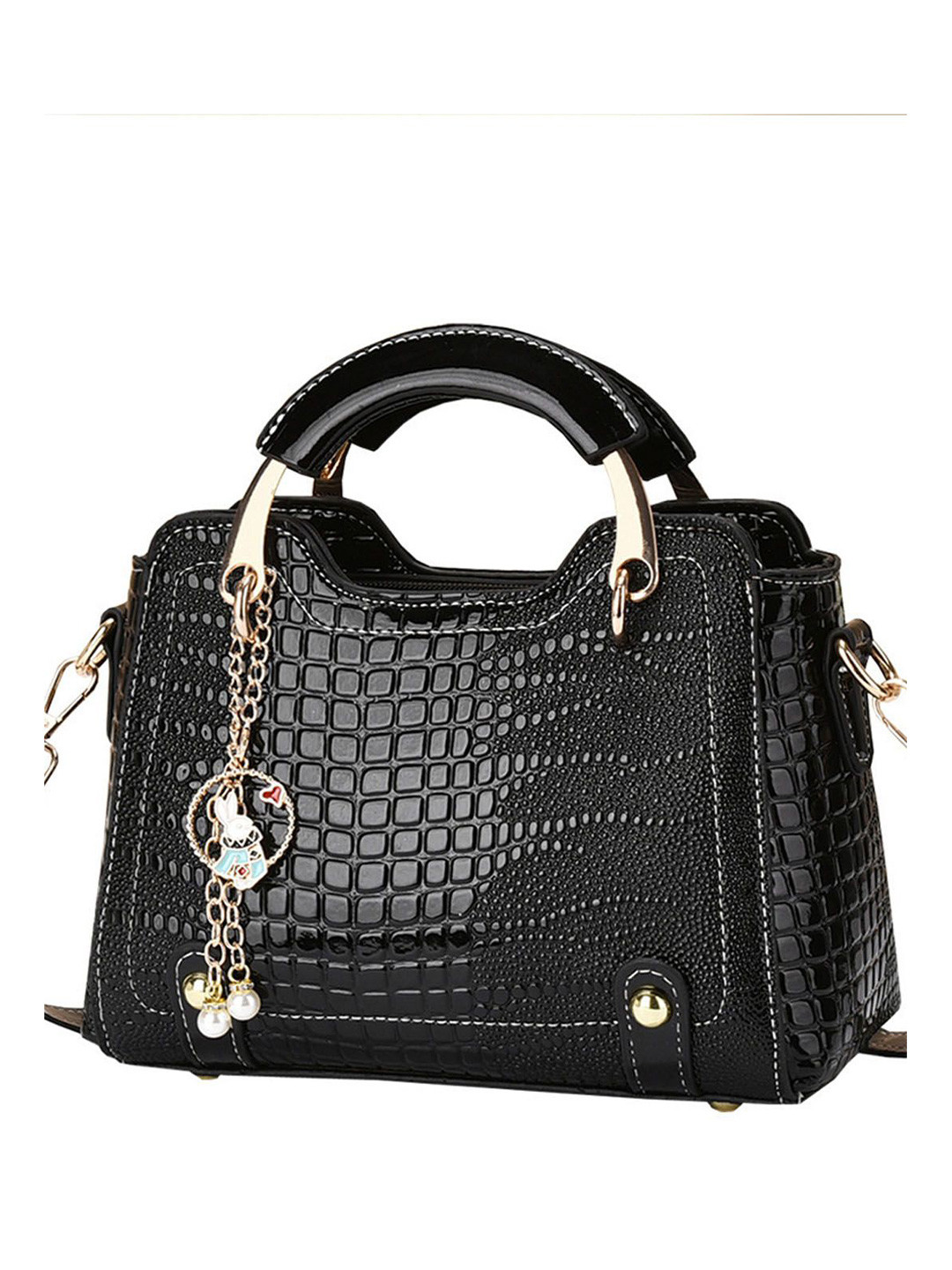 StyleCast Textured Crossbody Embellished Two Handles Handheld Bag