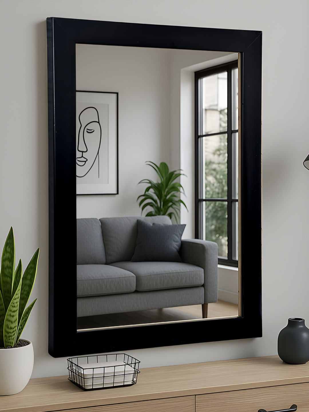 Art Street Wall Mount Decorative Wall Mirror With Frame