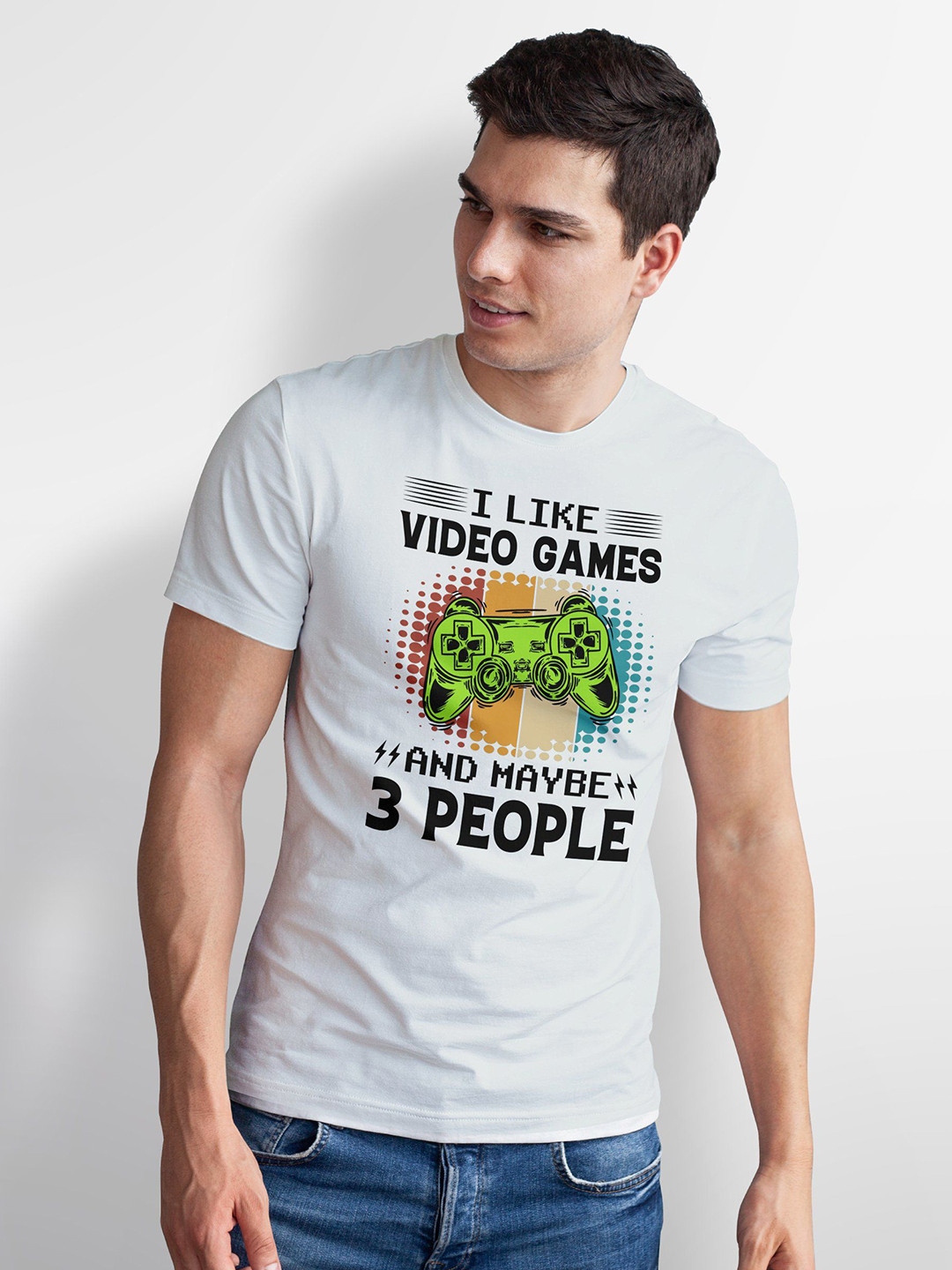 Seekbuylove Men Bio Finish Video Games Round Neck Pure Cotton T-shirt