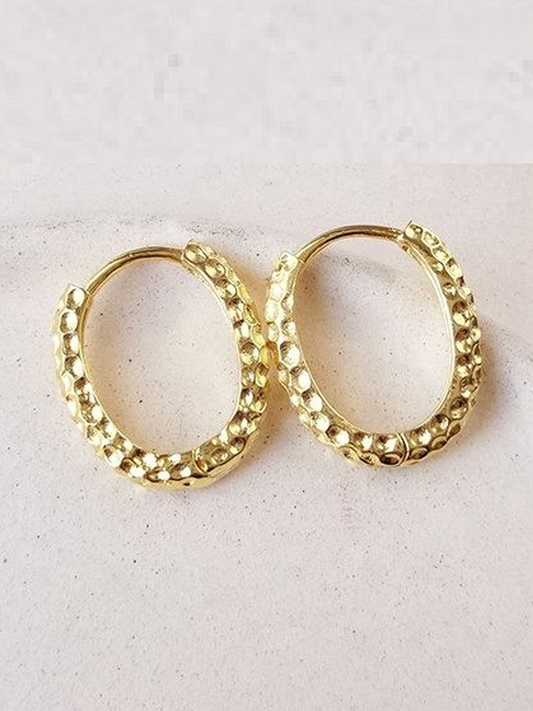 MYSTICFLAVIA 18K Gold Plated Boho Large Hoop Silver Earrings