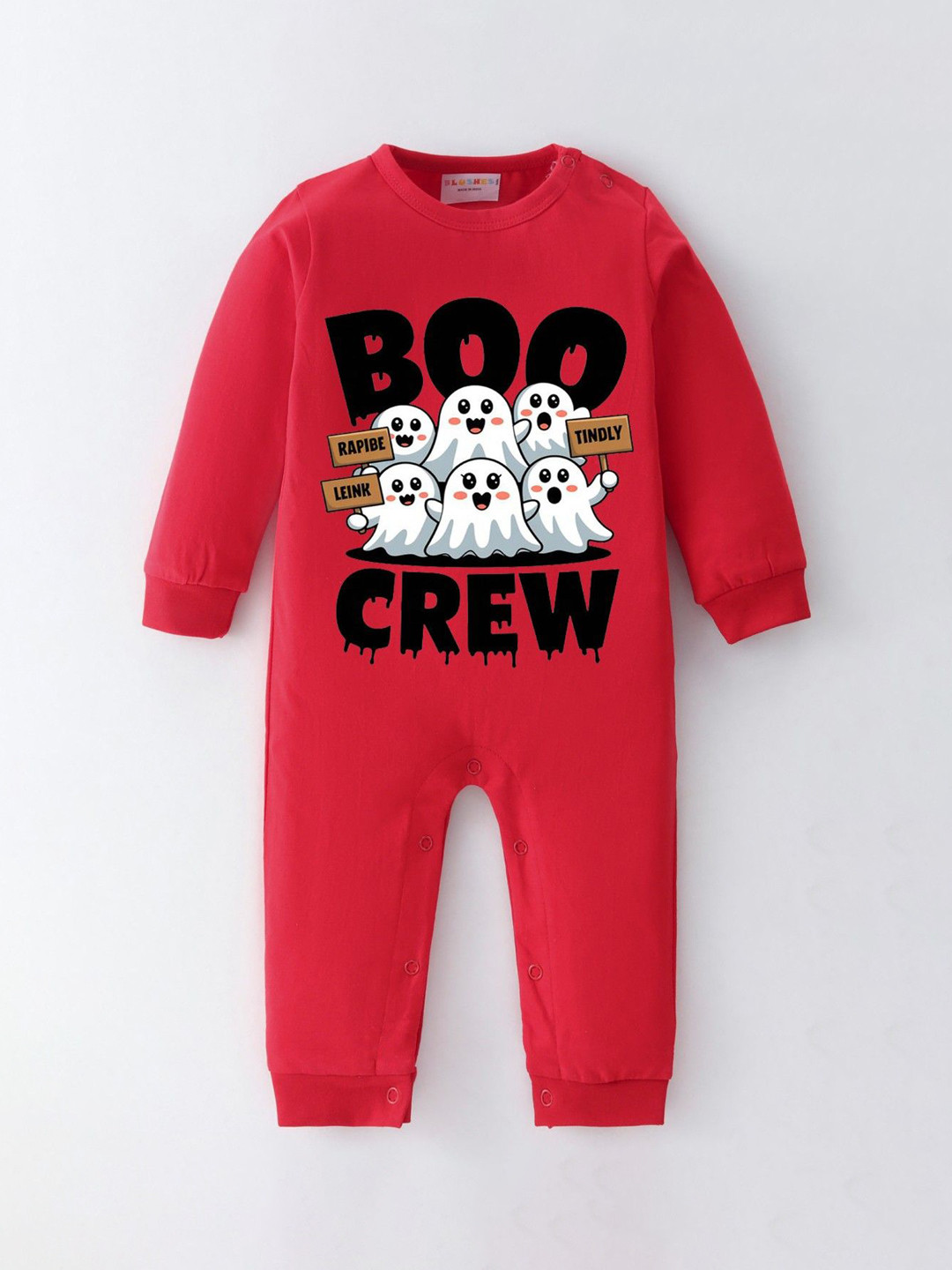 BLUSHES Infants Halloween Printed Pure Cotton Round Neck Rompers
