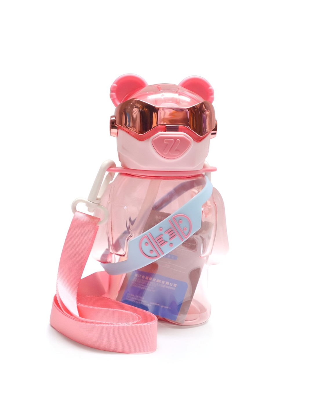 PROKART Pink & Blue Flask Insulated Water Bottle with Straw 550ml