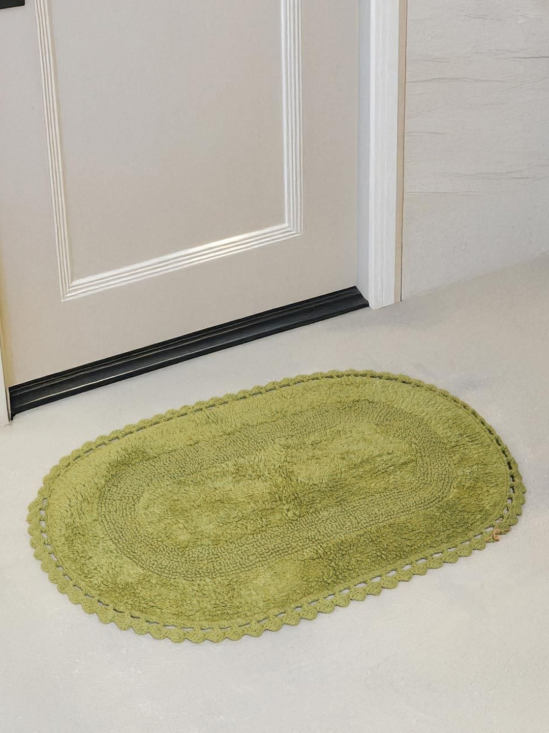 Fabindia Green Cotton Soft & Absorbent Bath Rugs