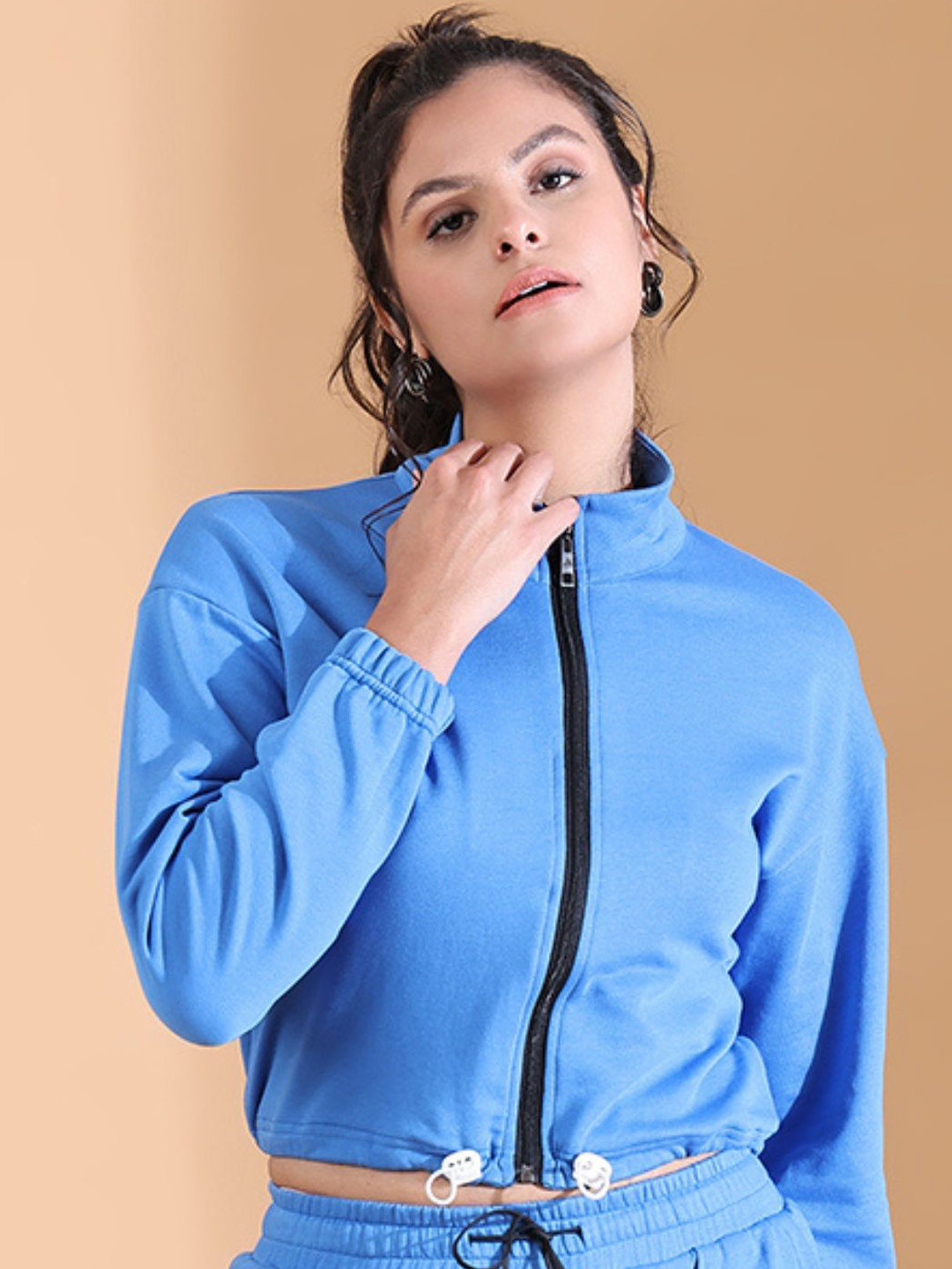 Aesthetic Bodies Women Stand Collar Solid Sporty Jacket