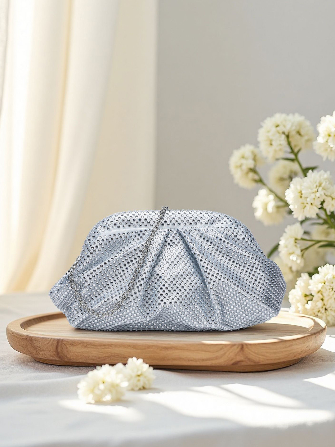 bebe Embellished Shoulder Strap Purse Clutch