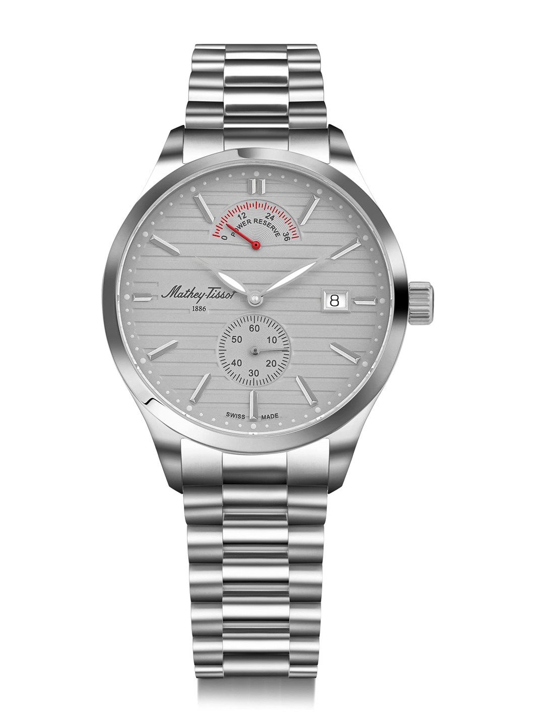 Mathey-Tissot Men Swiss Made Urban Power Reserve Quartz Grey Dial Watch - H411ATPRAS