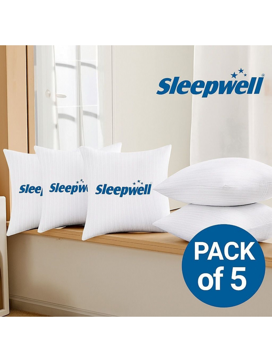 Sleepwell Unisex Set of 5 Cushion Sleep Pillow