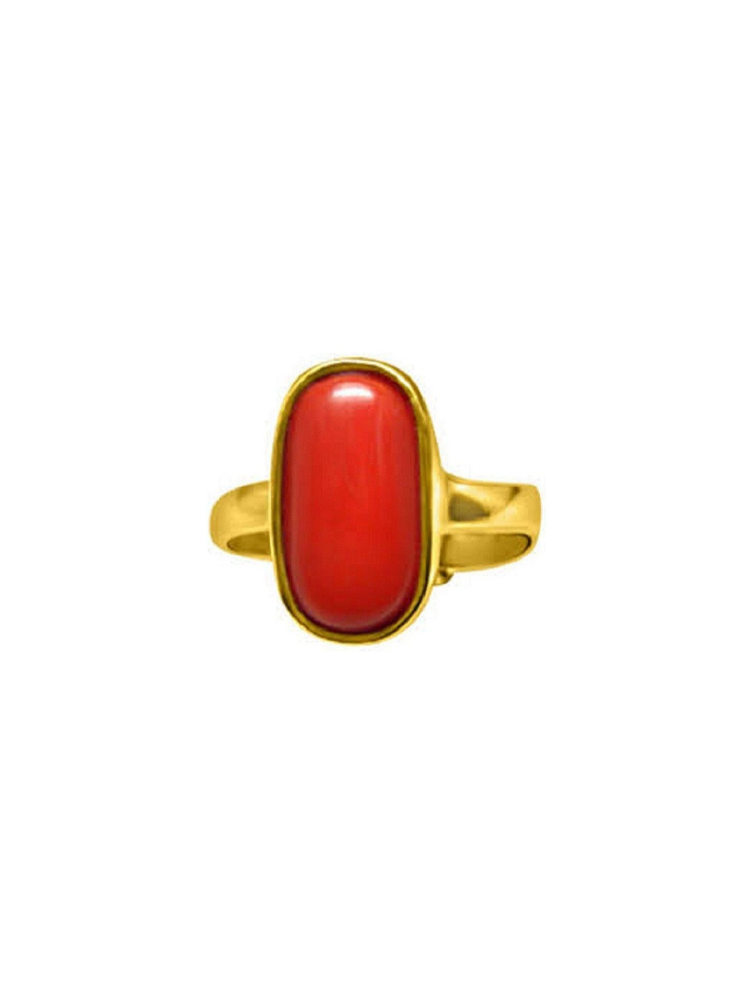 RAVIOUR LIFESTYLE Unisex 6.75 Carat Gold-Plated Coral Studded Finger Ring