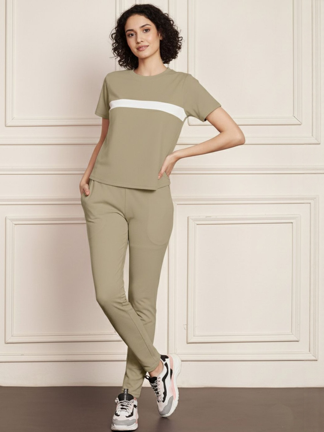 Moda Rapido Striped T-Shirt With Trousers Co-Ords