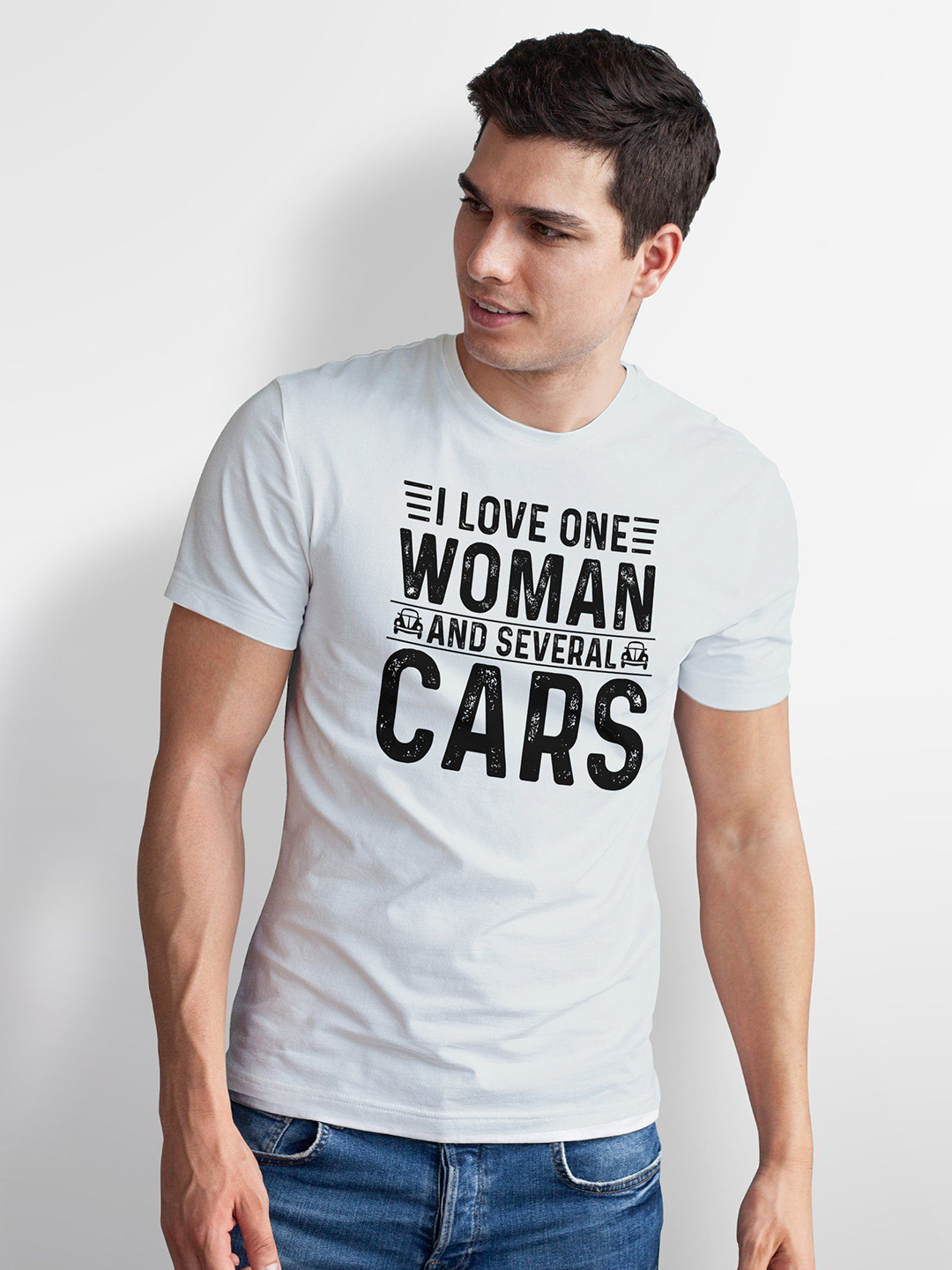 Seekbuylove Men Bio Finish Funny Car Lover Round Neck Pure Cotton T-shirt
