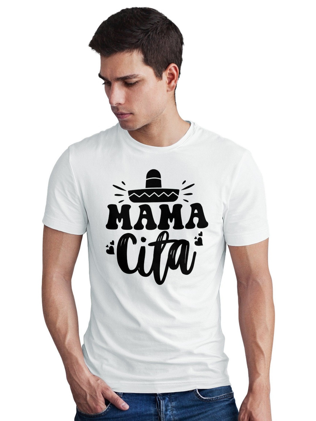 Seekbuylove Men Bio Finish Mama Cita Round Neck Pure Cotton T-shirt