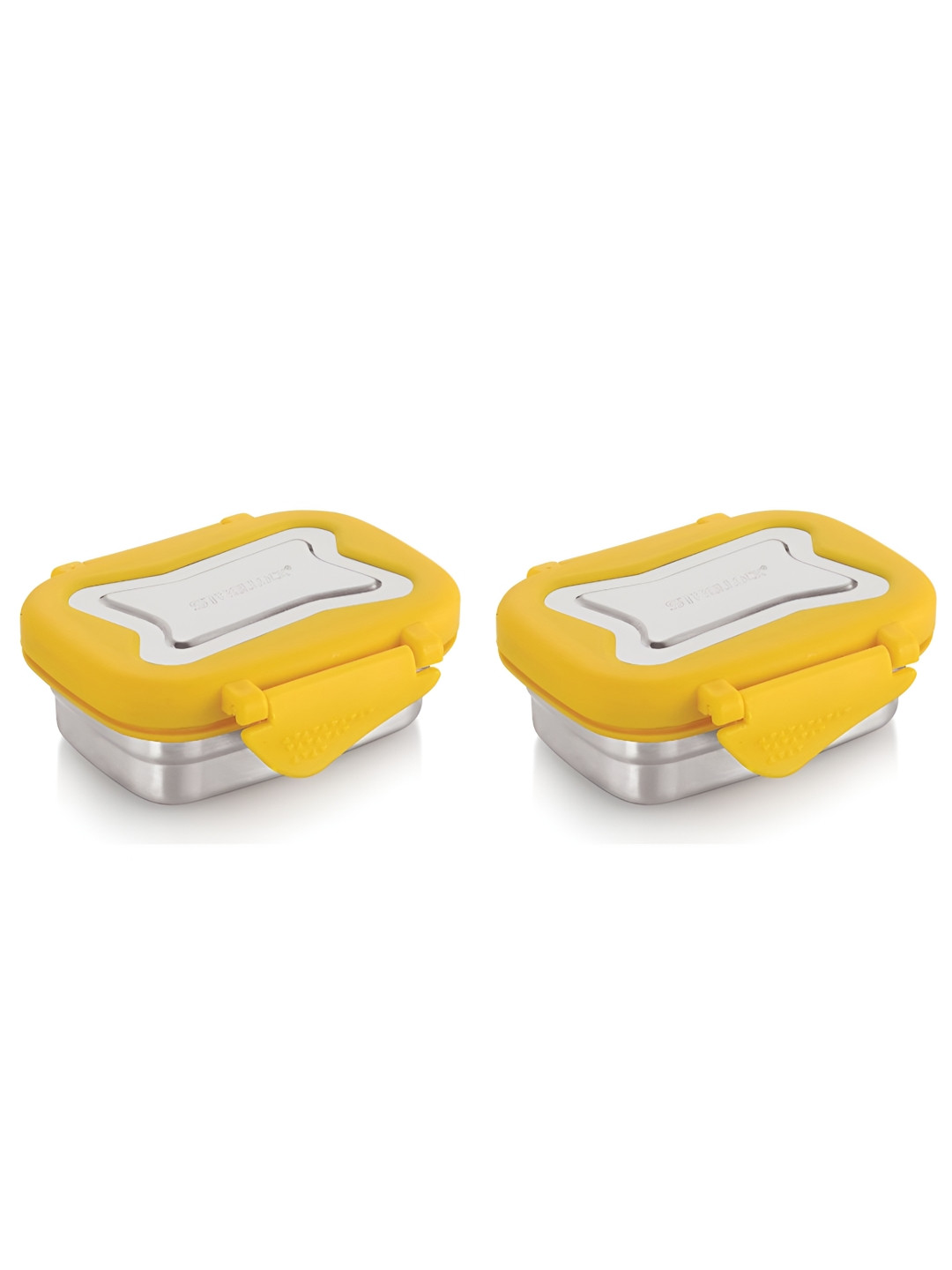 STEELLOCK Yellow 2 Pieces Stainless Steel Airtight Leakproof Lunch Boxs-170ml Each