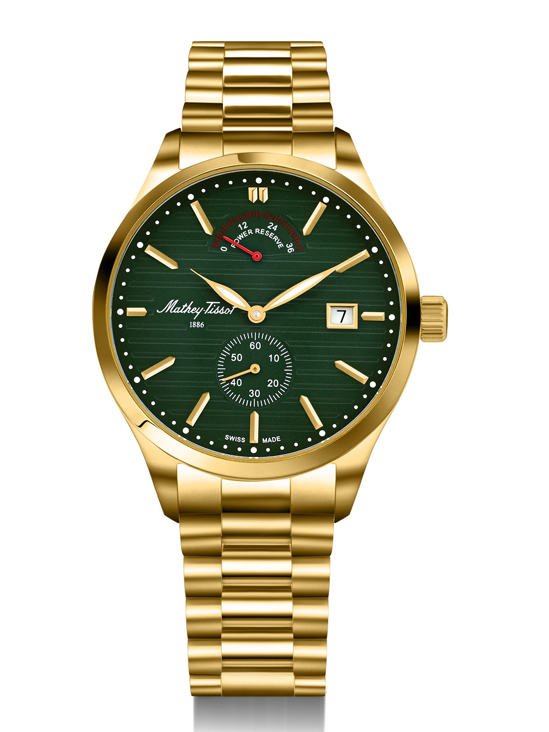 Mathey-Tissot Men Swiss Made Urban Power Reserve Quartz Green Dial Watch - H411ATPRPV