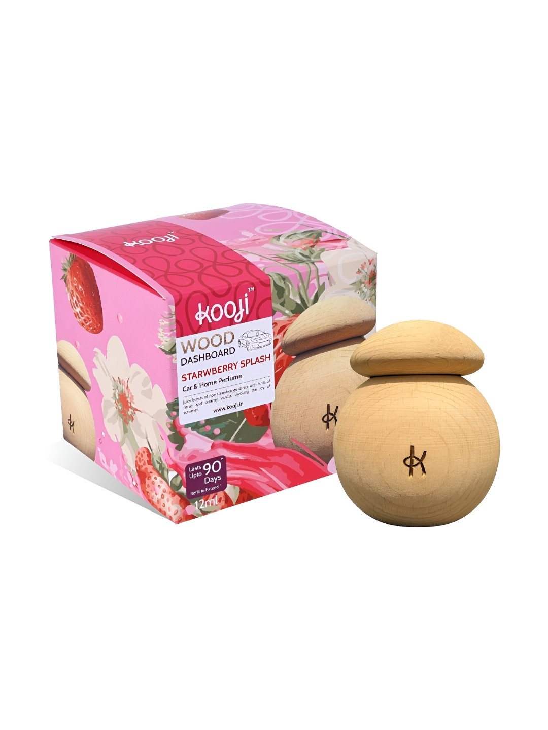Kooji Pink & Beige Non-Alcoholic Car Freshner - 12 ml