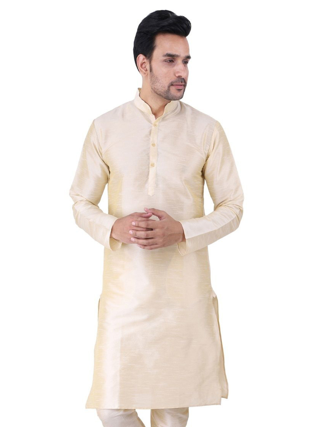 JEXI Mandarin Collar Long Sleeves Straight Kurta