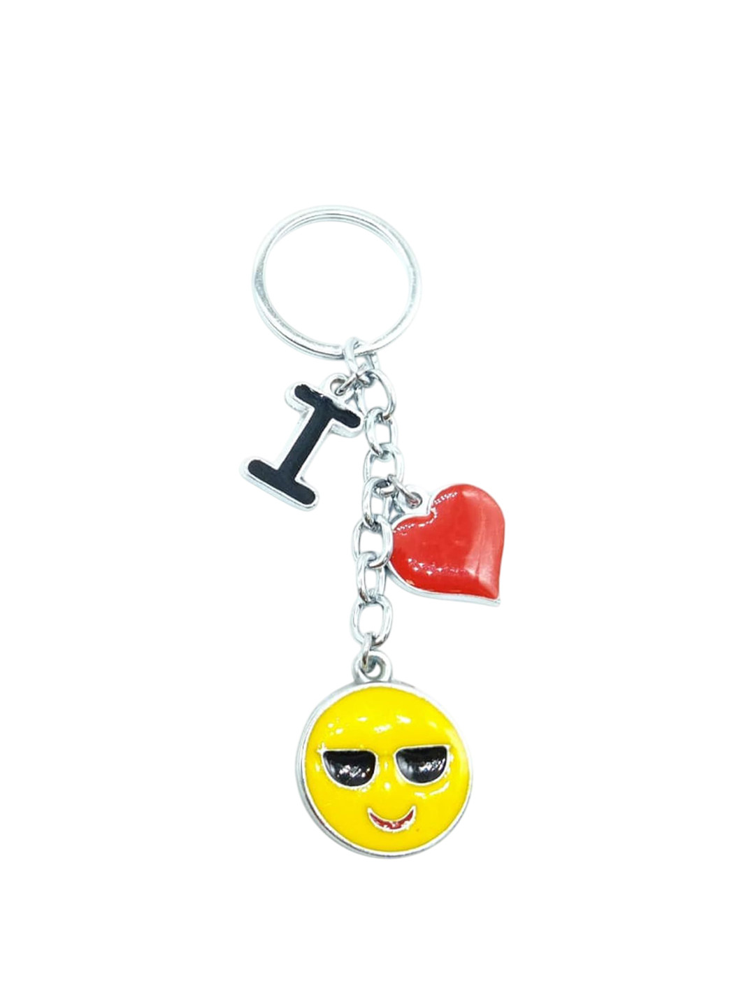 AUGEN Stainless Steel Heart Shaped Metallic Key chain