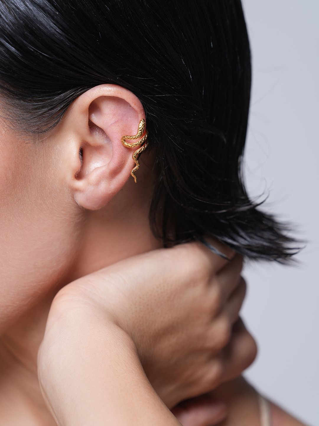 CAO Jewellery Stainless Steel Gold Plated Animal Shaped Ear Cuff