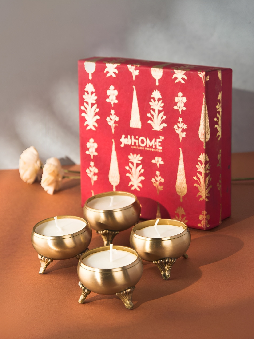Fabindia Padma Gold-Toned 4 Pieces Jar Candles