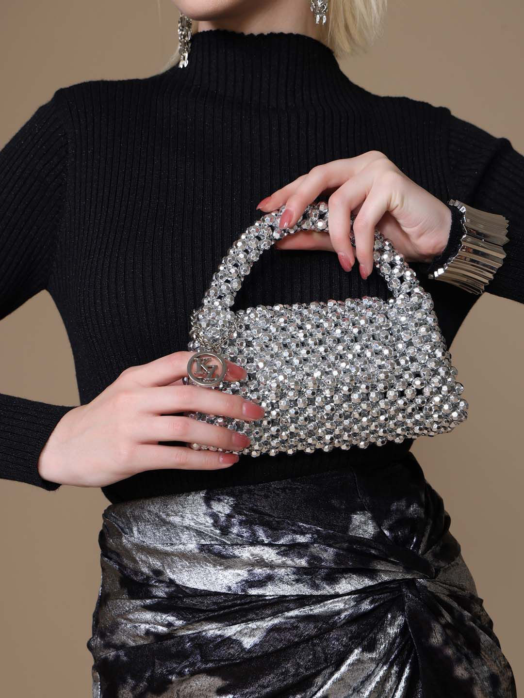 Kazo Elena Beaded Embellished Purse Clutch
