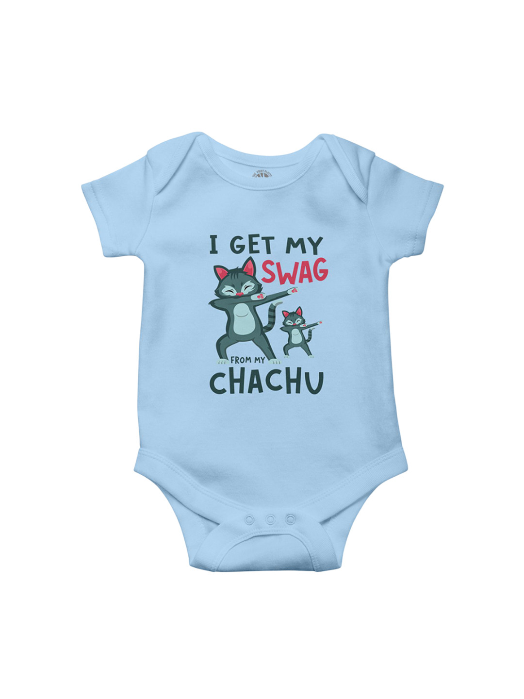 THE PRINT PLATTER Infants Swag Chachu Printed Envelope Neck Short Sleeves Cotton Bodysuit