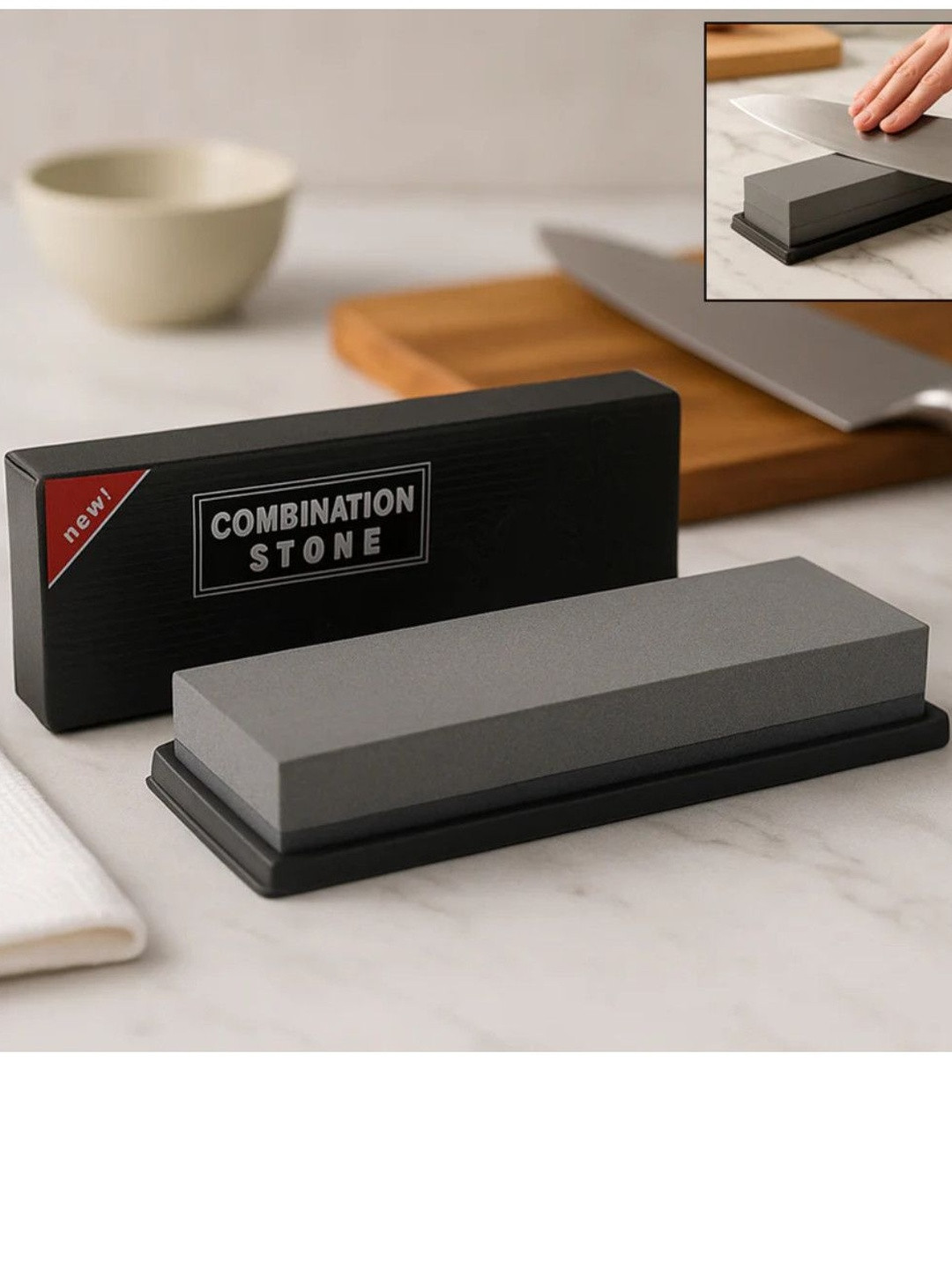 DeoDap Dual-Sided Knife Sharpening Stone