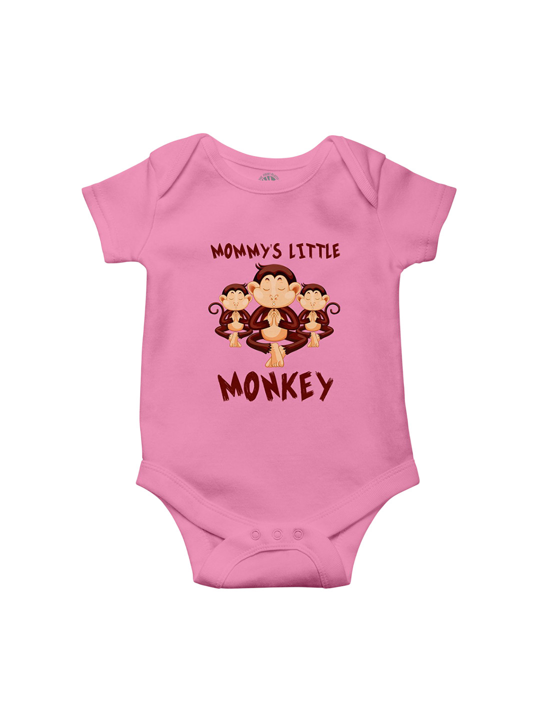 THE PRINT PLATTER Infants  Mommy's Little Monkey Printed Ultra Bio Wash Cotton Bodysuit