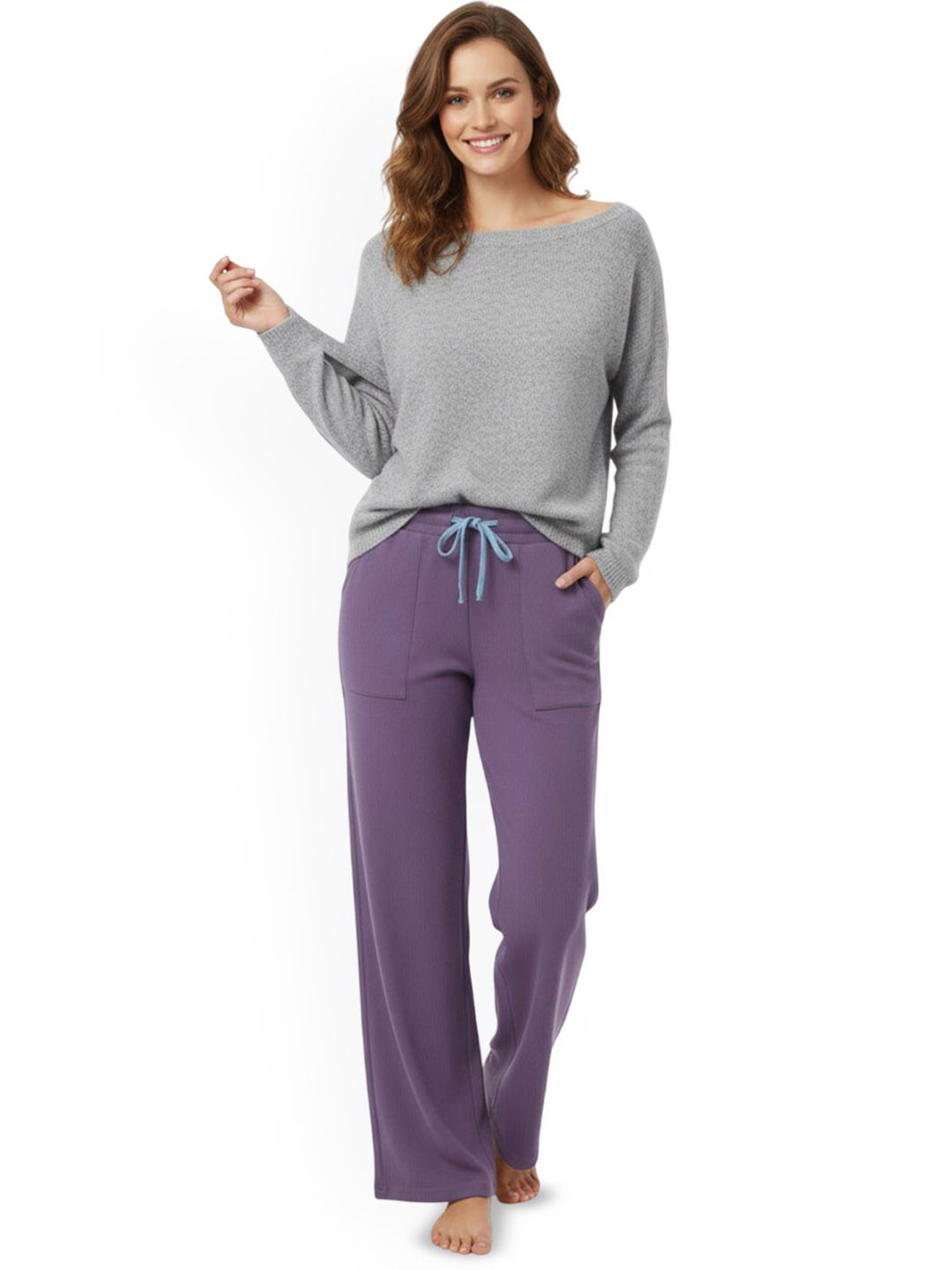 RareWeaves Women Mid-Rise Straight Leg Versatile Comfort Lounge Pants