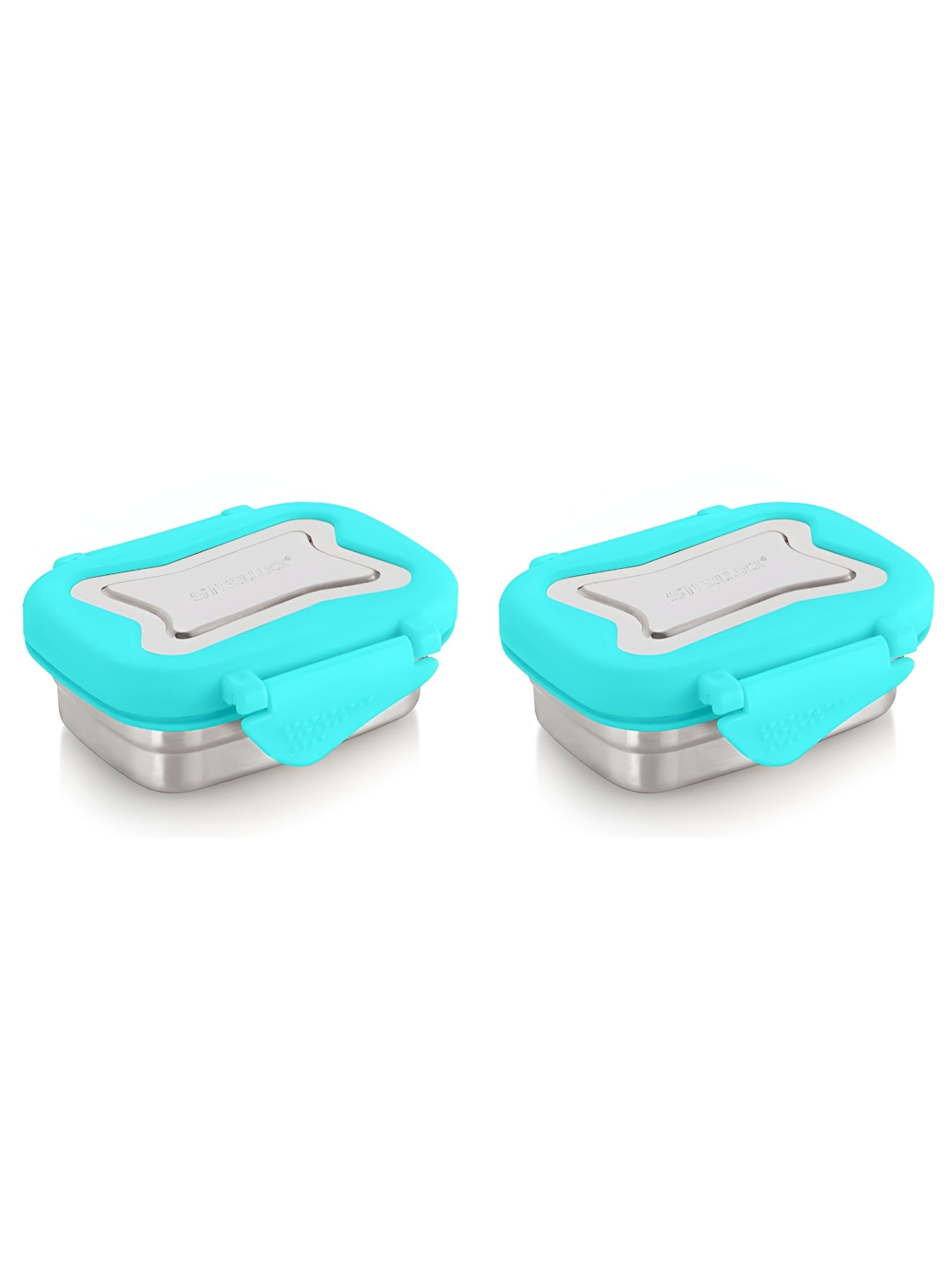 STEELLOCK Turquoise Blue 2 Pieces Stainless Steel Airtight Leakproof Lunch Boxs-170ml Each
