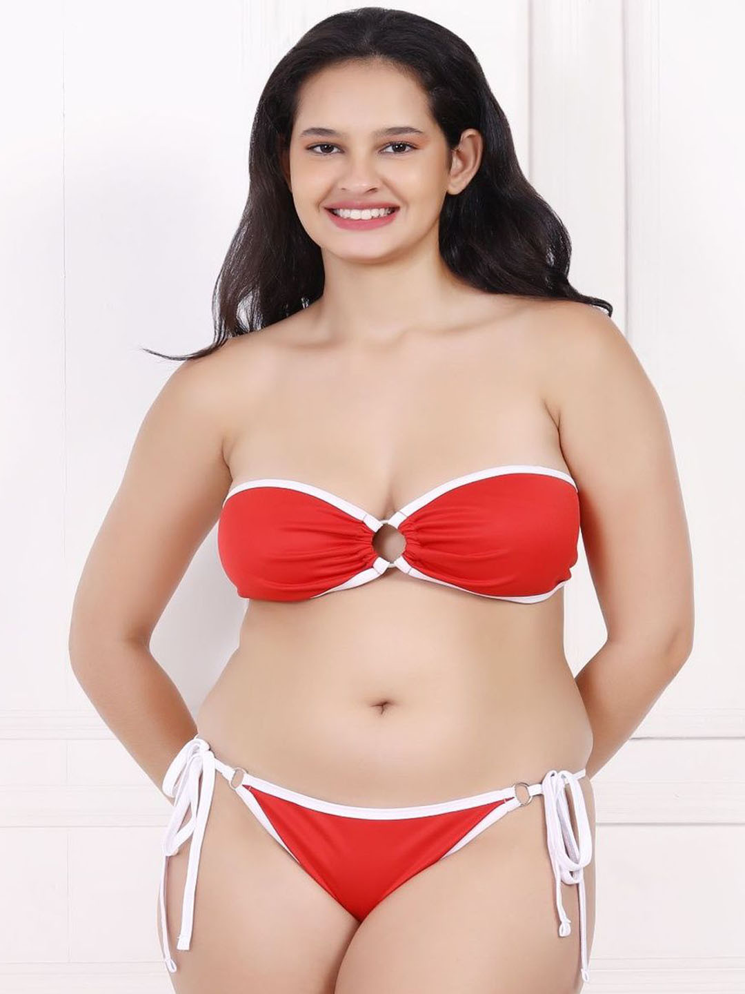 RIO BASIC Strapless Tie-Ups Swim Bikini Set