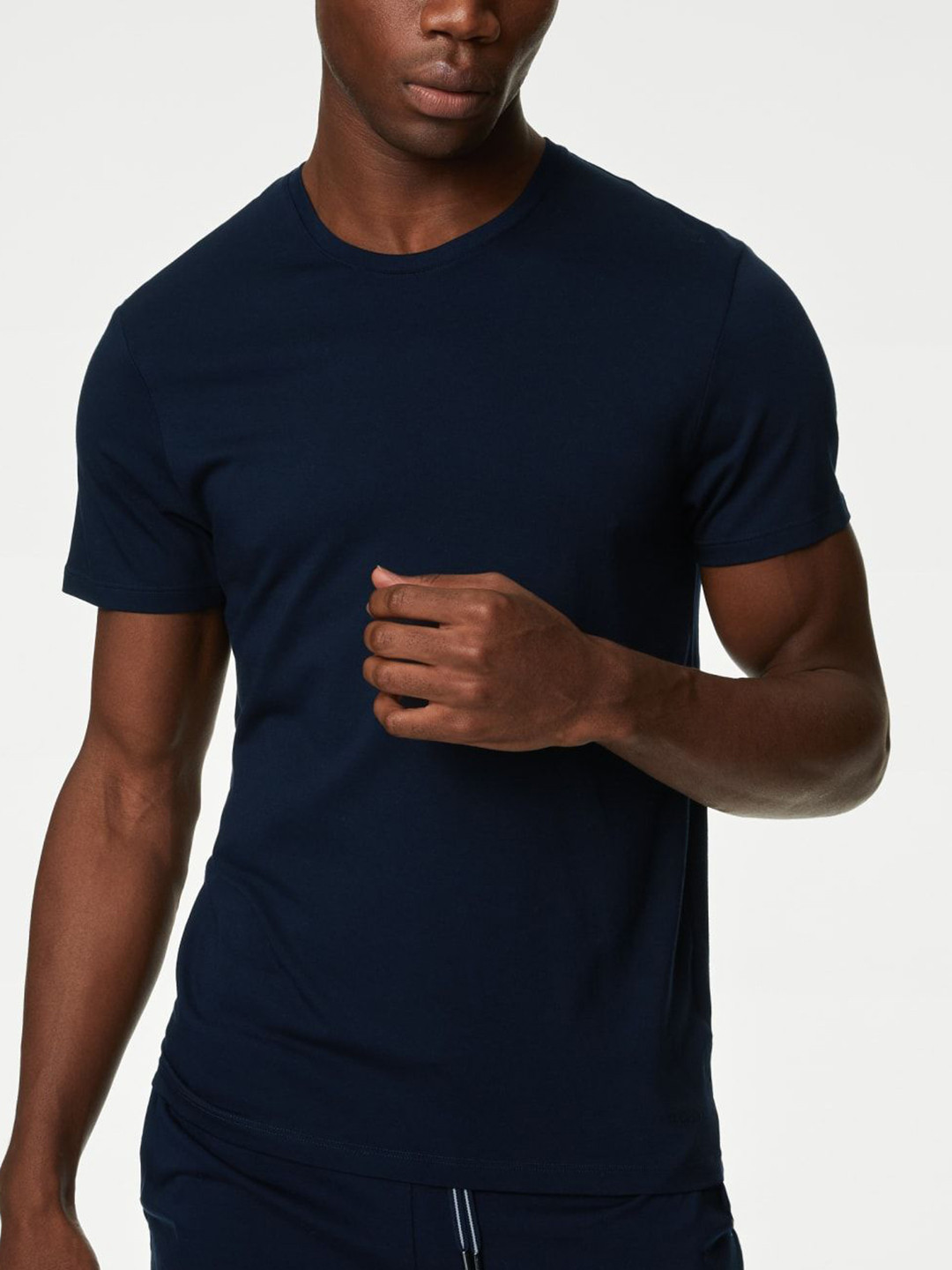 Marks & Spencer Men Solid Supima Cotton Modal T-shirt