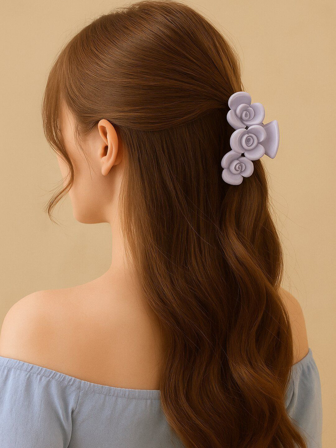 Haute Handles Women Rose Design Claw Clip