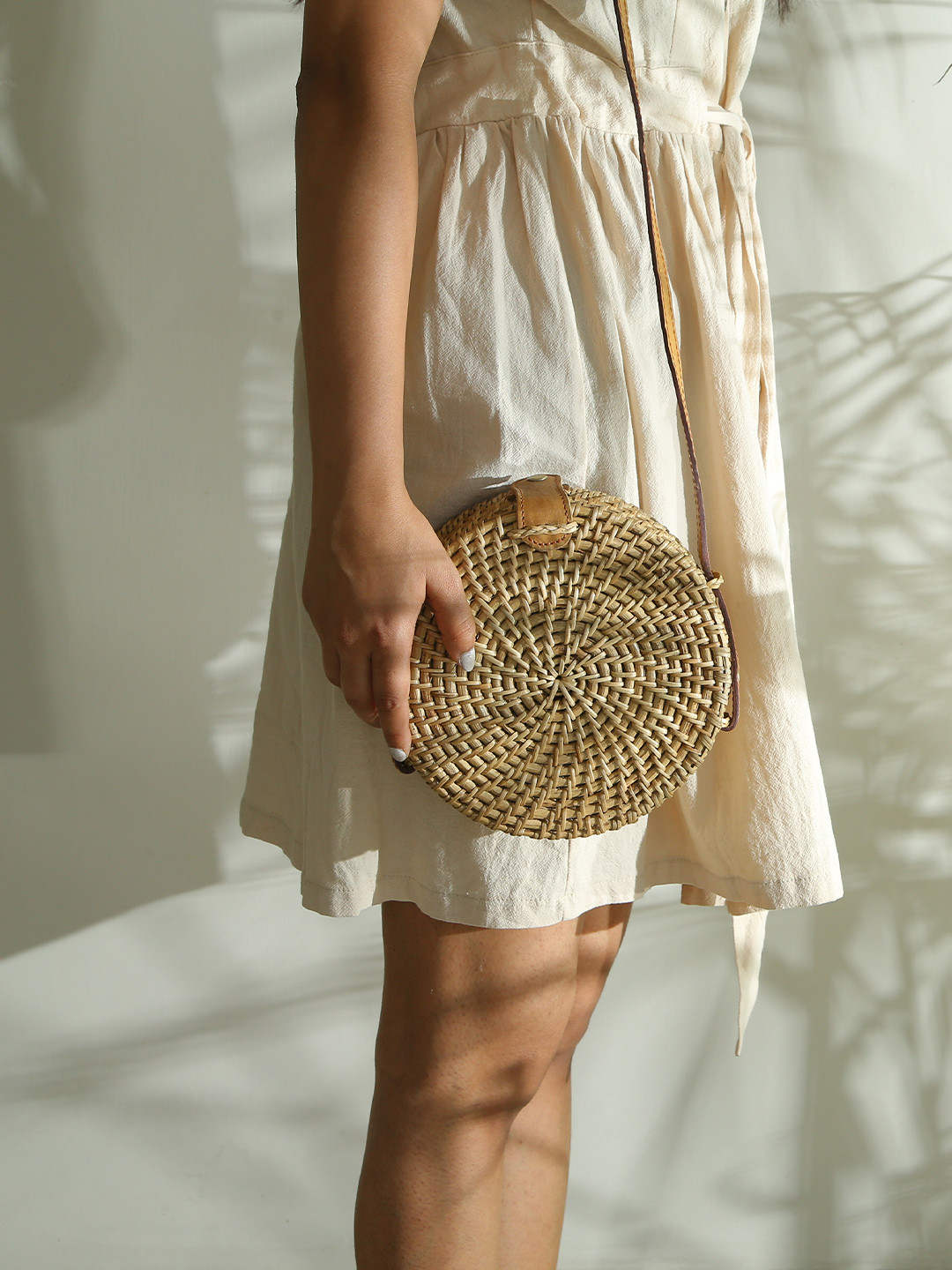 FLICKERS AND FLAME Textured Cane Sling Bag