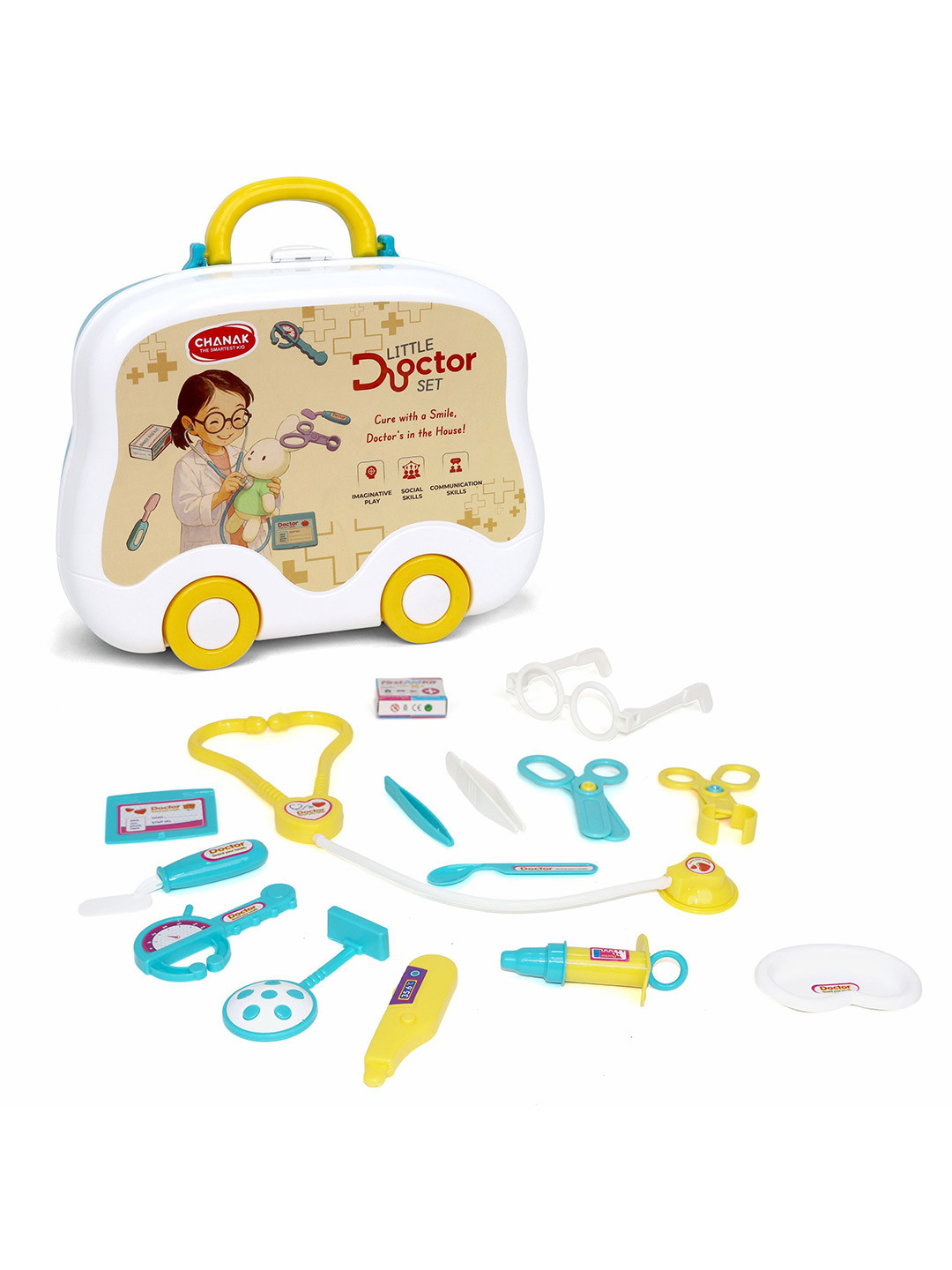Aditi Toys Kids 15-Piece Doctor Playset with Suitcase