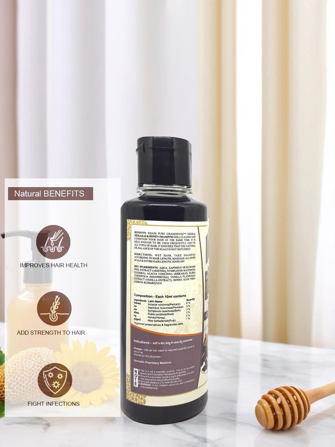 Khadi Pure Set Of 4 Herbal Shikakai & Honey Shampoo - 210 ml Each