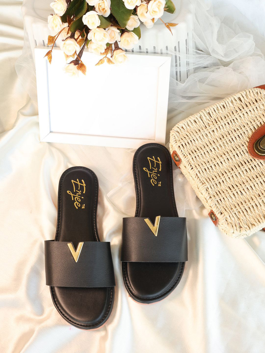 Enjee Women Open Toe Flats with Bows