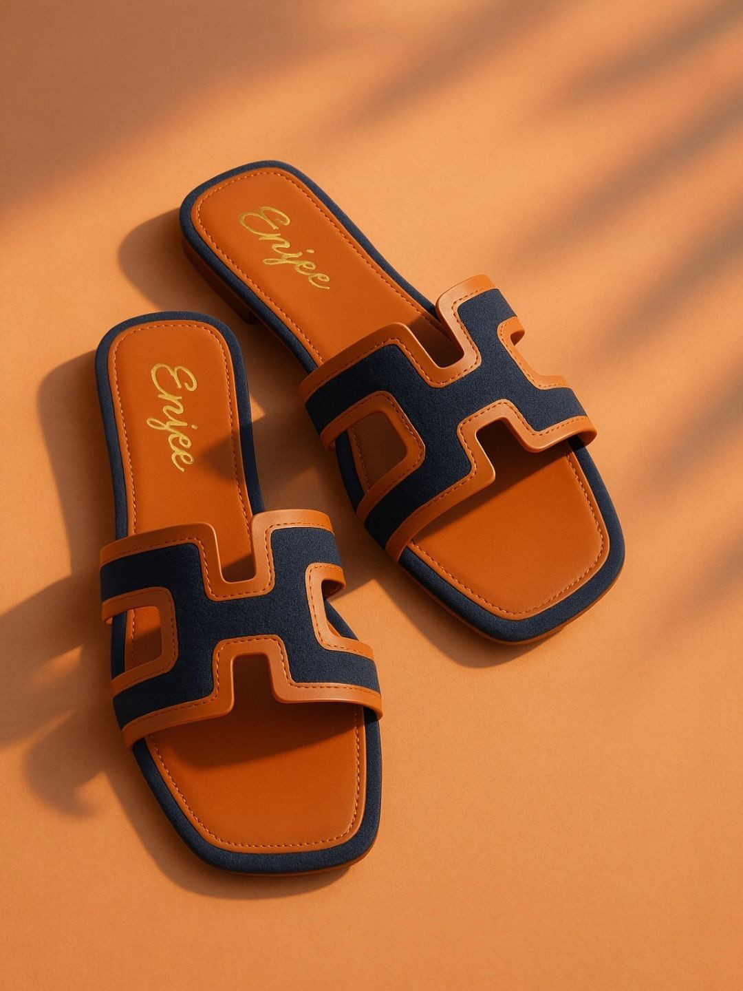 Enjee Women Colourblocked Open Toe Flats