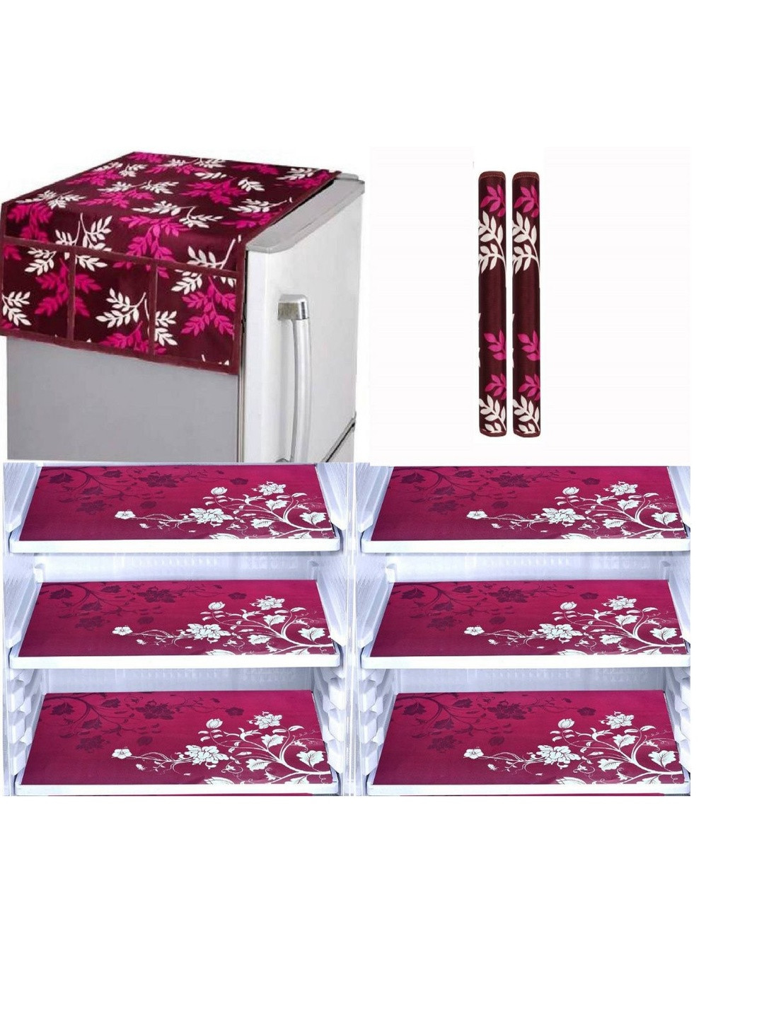 CROSMO Set Of 9 Pink Knitting Cotton Fridge Cover