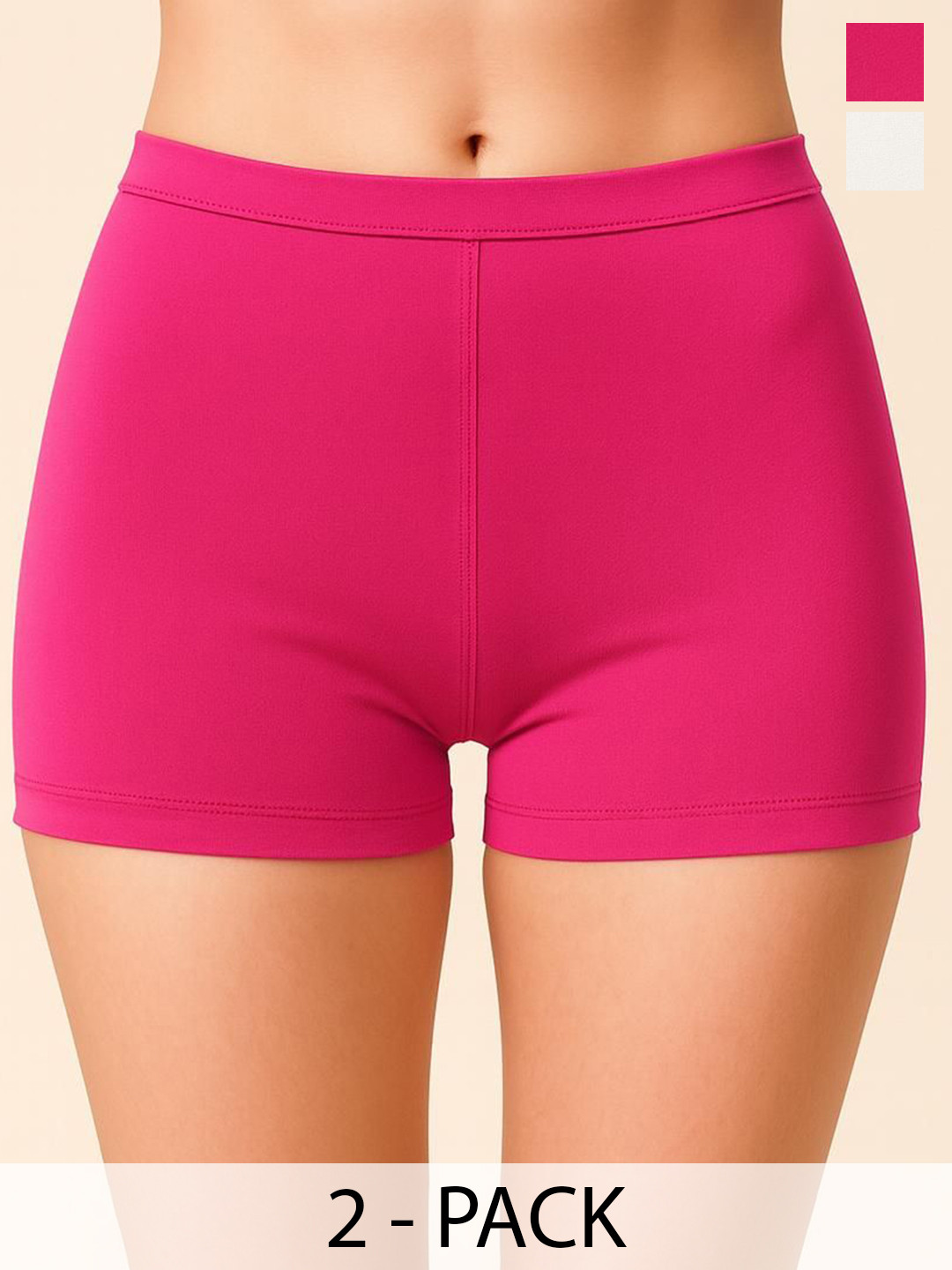 CKARFE Pack Of 2 Women Solid Super Combed Cotton Boys Shorts Briefs