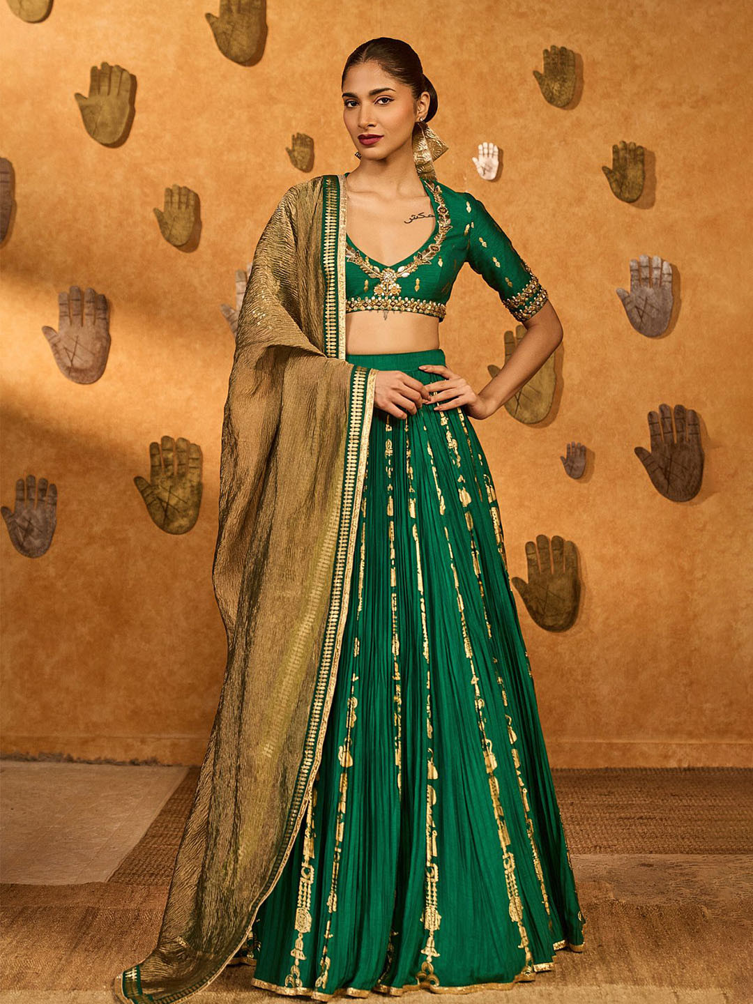 Masaba Embellished Thread Work Ready to Wear Lehenga & Blouse With Dupatta