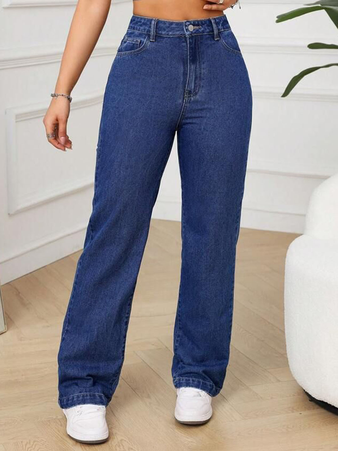 Madact Women Super Straight Fit High-Rise Jeans