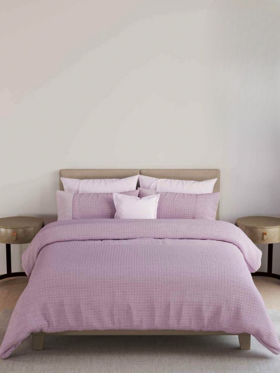 Triani Lavender 3 Pieces 250 GSM Double Queen Bed Covers