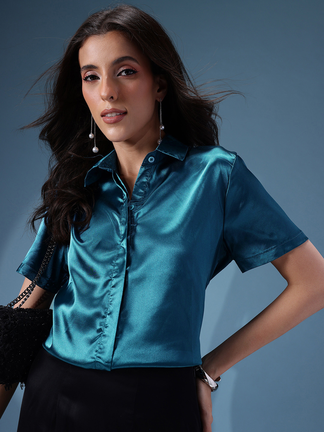 bebe Spread Collar Shirt