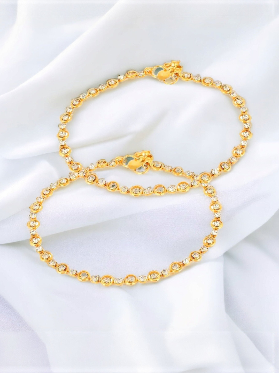 BR Ornaments Alloy Golden Artificial Stones Anklet