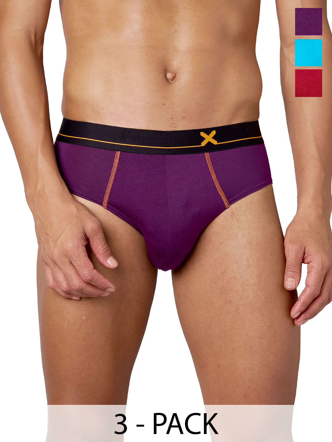 FRENCHIE X-Drip Men Pack Of 3 Assorted Basic Briefs FR-MI-BF-DRIP-1X5-ASTD-S-PO3-Assorted