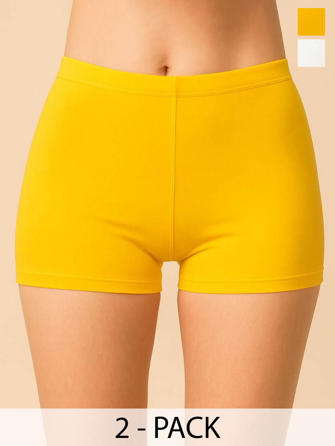 DRAXSTAR Pack Of 2 Mid-Rise Concealed Waistband Stretch Boy Shorts Briefs